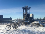 Winterradtour mit dem Mountainbike mit Spikes